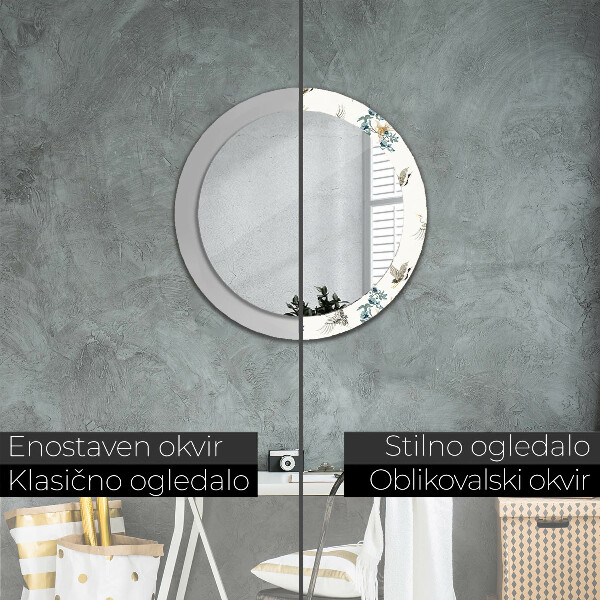 Espejo redondo con decoración Chinos