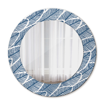 Espejo redondo con decoración Hojas