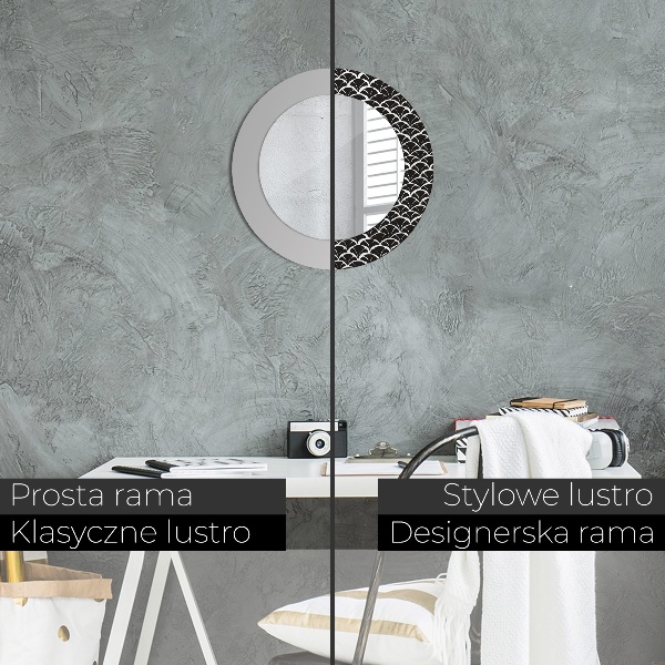 Espejo redondo impreso decorativo redondo Escamas orientales