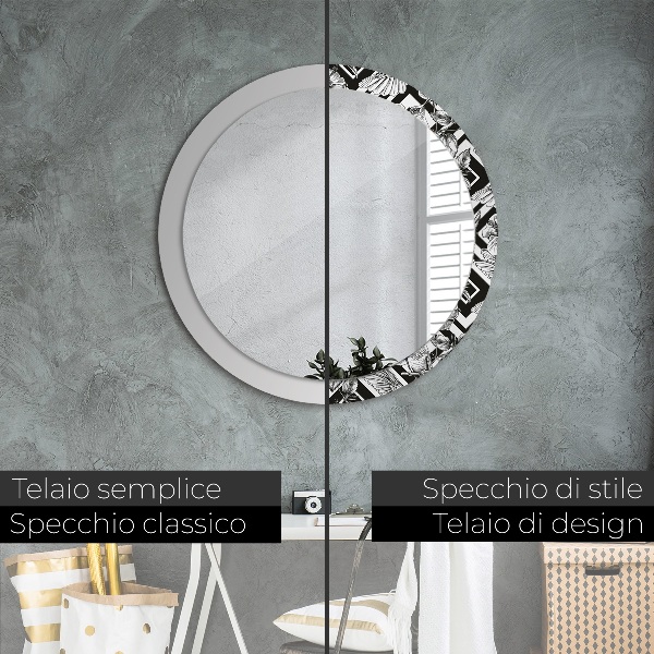 Espejo redondo impreso decorativo redondo Colibríes