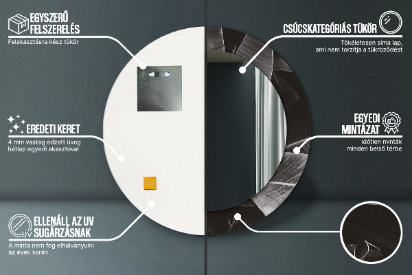 Espejo redondo impreso decorativo redondo Palmeras tropicales