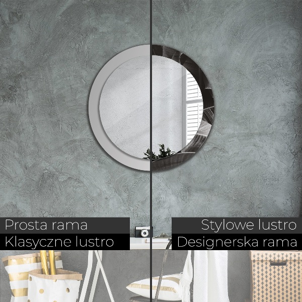 Espejo redondo impreso decorativo redondo Palmeras tropicales