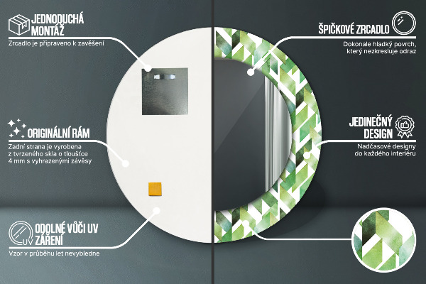 Espejo redondo marco estampado Espiga