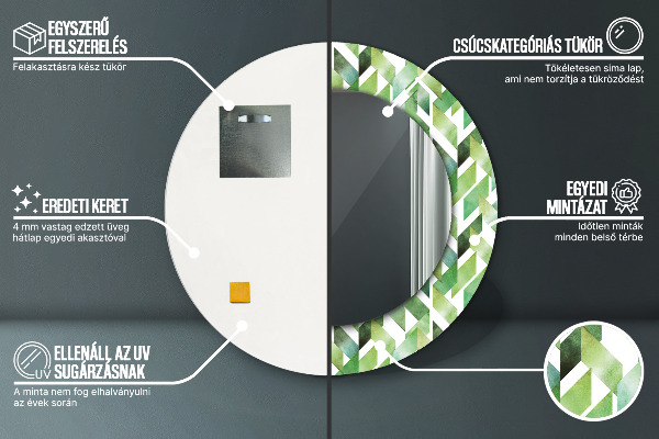 Espejo redondo marco estampado Espiga