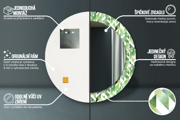 Espejo redondo marco estampado Espiga