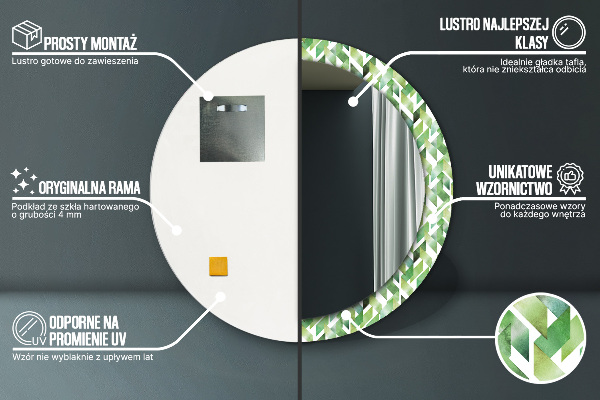 Espejo redondo marco estampado Espiga