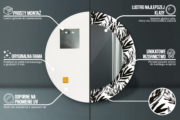 Espejo redondo marco estampado Monstruo