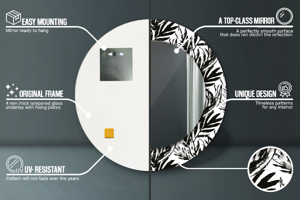 Espejo redondo marco estampado Monstruo