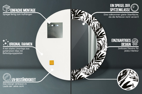 Espejo redondo marco estampado Monstruo