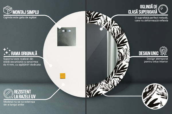 Espejo redondo marco estampado Monstruo