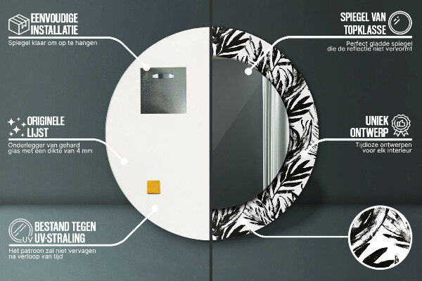 Espejo redondo marco estampado Monstruo