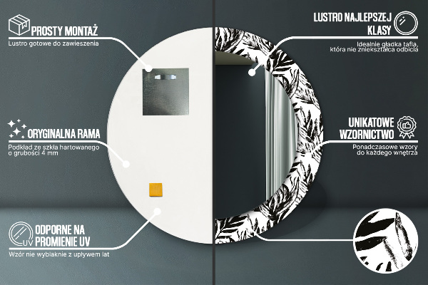 Espejo redondo marco estampado Monstruo