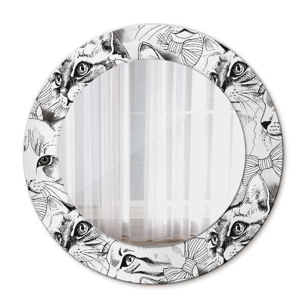 Espejo redondo con decoración Gatos domésticos