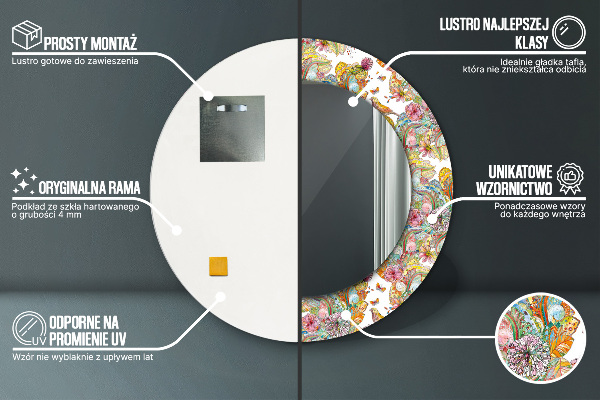 Espejo redondo con decoración Un sueño de una tierra de cuento de hadas