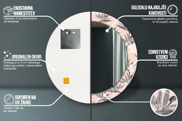 Espejo ścienne decorativo redondo Paraíso para las aves