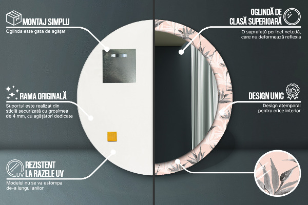 Espejo ścienne decorativo redondo Paraíso para las aves