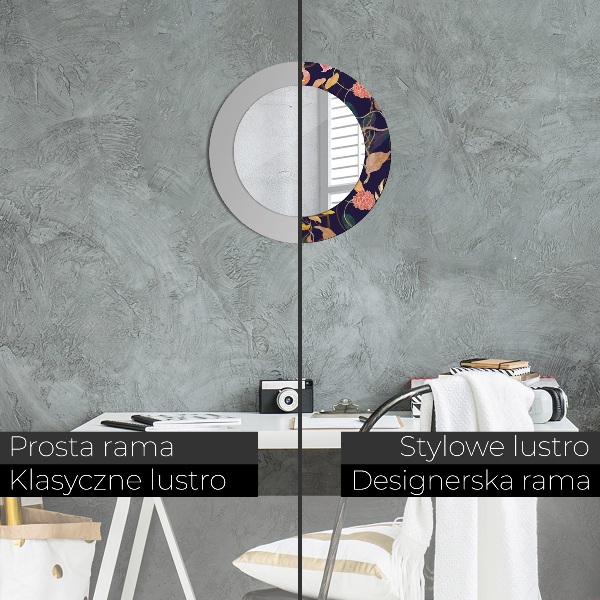 Espejo ścienne decorativo redondo Plantas de acuarela