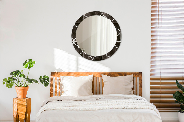 Espejo redondo marco con estampado decorativo Azulejos antiguos