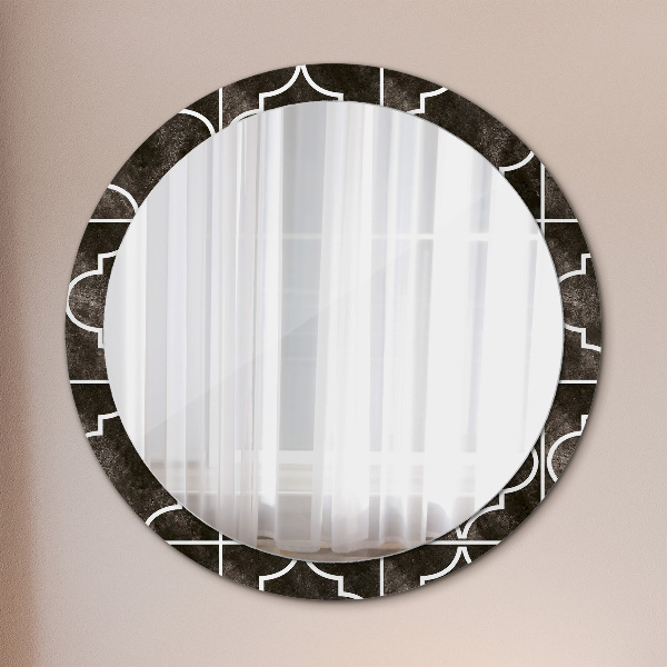 Espejo redondo marco con estampado decorativo Azulejos antiguos