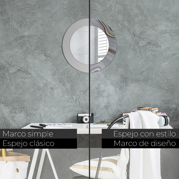 Espejo ścienne decorativo redondo Mármol gris