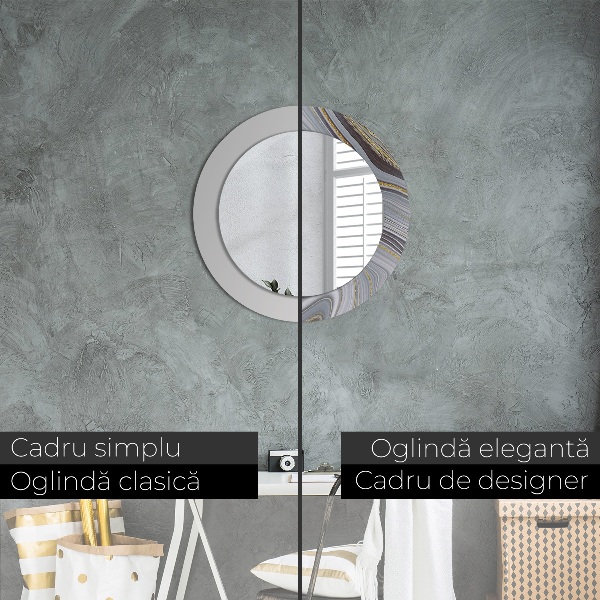 Espejo ścienne decorativo redondo Mármol gris