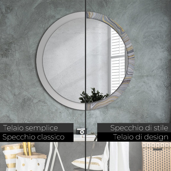 Espejo ścienne decorativo redondo Mármol gris