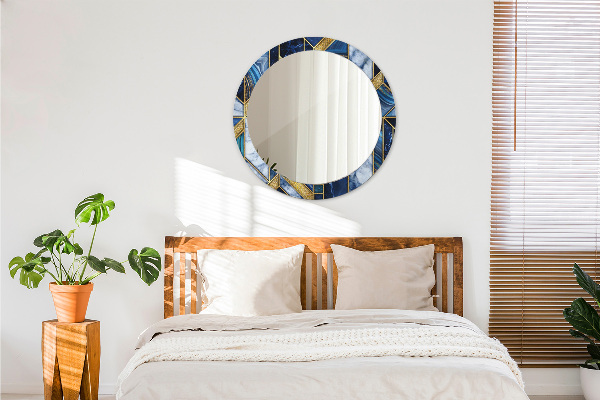 Espejo redondo impreso decorativo redondo Mármol moderno