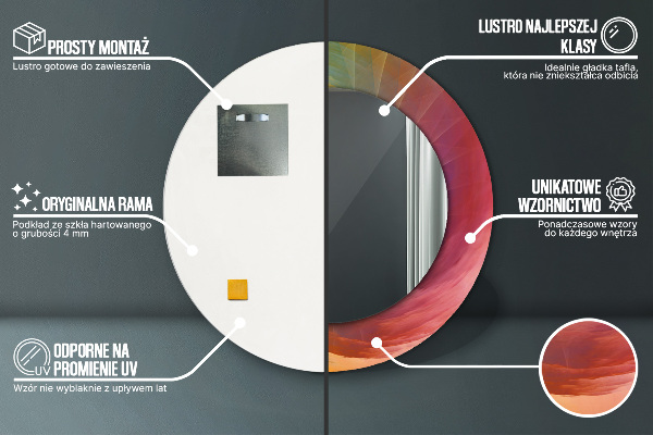 Espejo redondo impreso decorativo redondo Espiral hipnótica