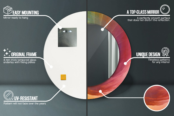 Espejo redondo impreso decorativo redondo Espiral hipnótica