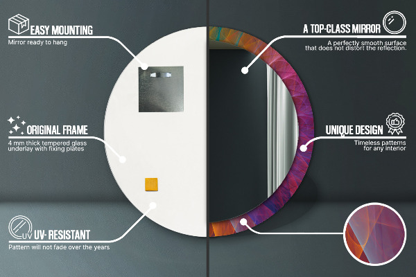 Espejo redondo impreso decorativo redondo Espiral hipnótica