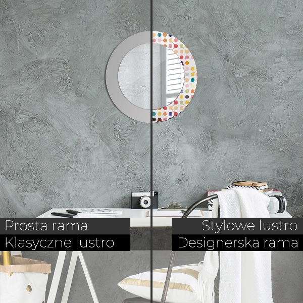 Espejo redondo con decoración Inconsútil multicolor