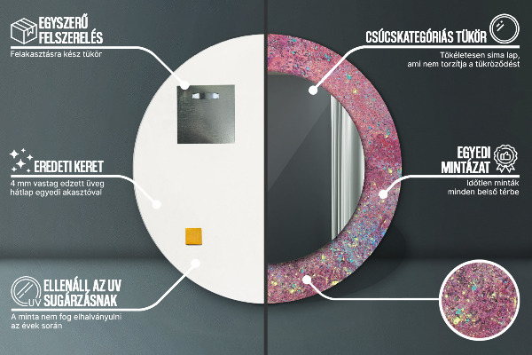 Espejo redondo impreso decorativo redondo Festival de colores