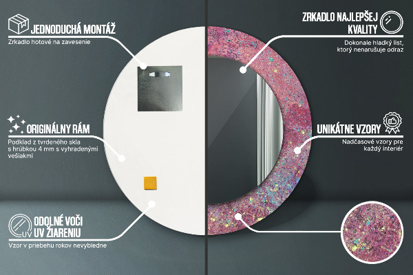 Espejo redondo impreso decorativo redondo Festival de colores