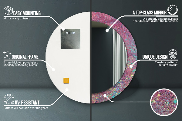 Espejo redondo impreso decorativo redondo Festival de colores