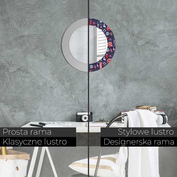 Espejo redondo impreso decorativo redondo El símbolo de londres