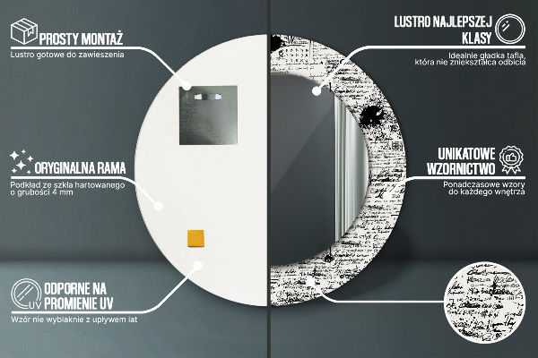 Espejo ścienne decorativo redondo Garabato, patrón