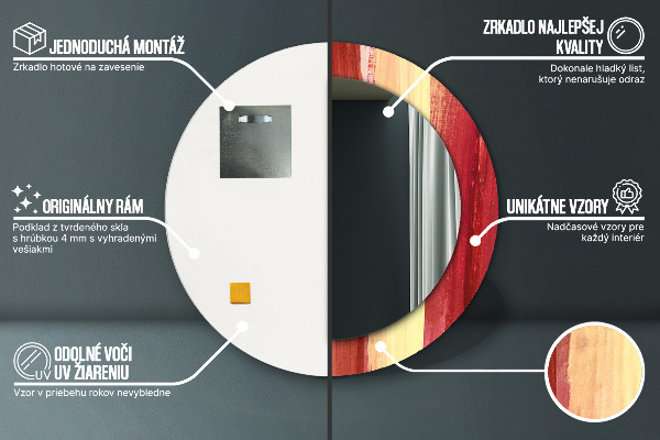 Espejo redondo marco estampado Imagen abstracta