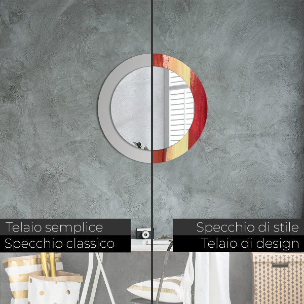 Espejo redondo marco estampado Imagen abstracta