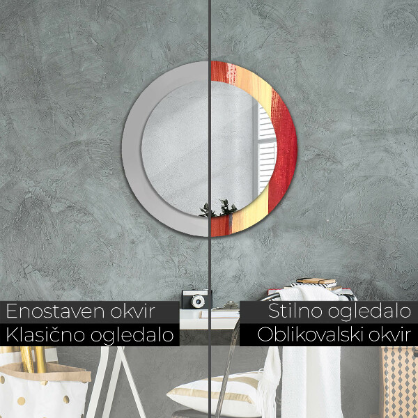 Espejo redondo marco estampado Imagen abstracta