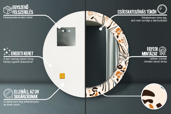 Espejo ścienne decorativo redondo Flores con estampado de jungla