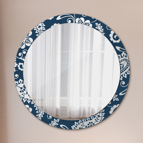 Espejo redondo impreso decorativo redondo Composición de cachemira