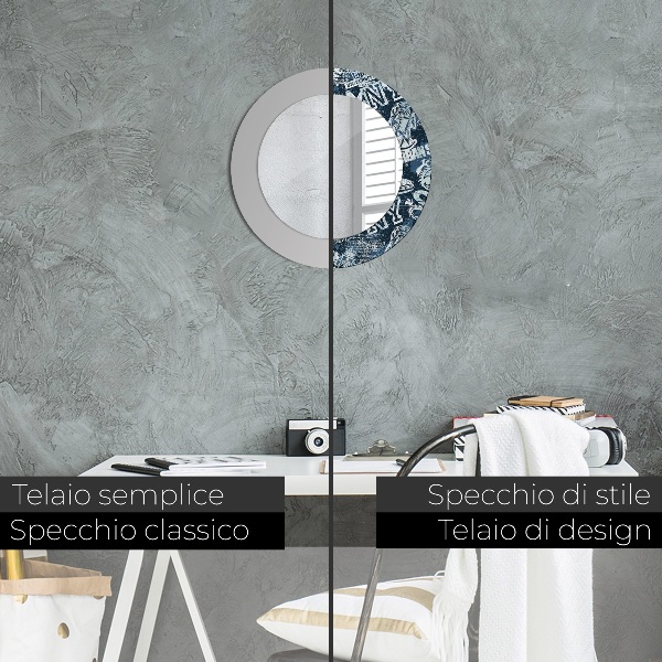 Espejo redondo con decoración Collage