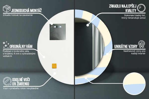 Espejo redondo impreso decorativo redondo Forma abstracta