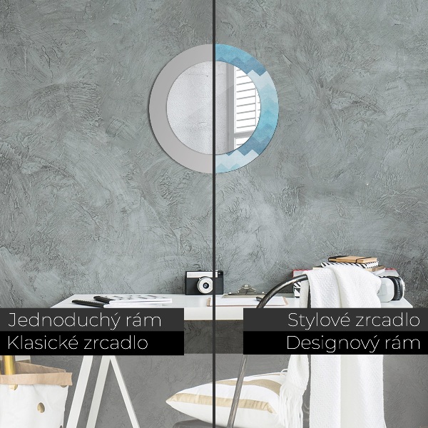 Espejo redondo con decoración Patrón de chevrón