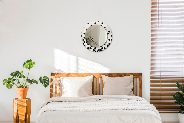 Espejo redondo con decoración Abstracto geométrico