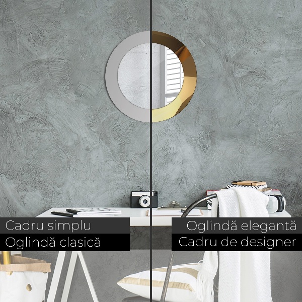 Espejo redondo impreso decorativo redondo Abstracción de oro