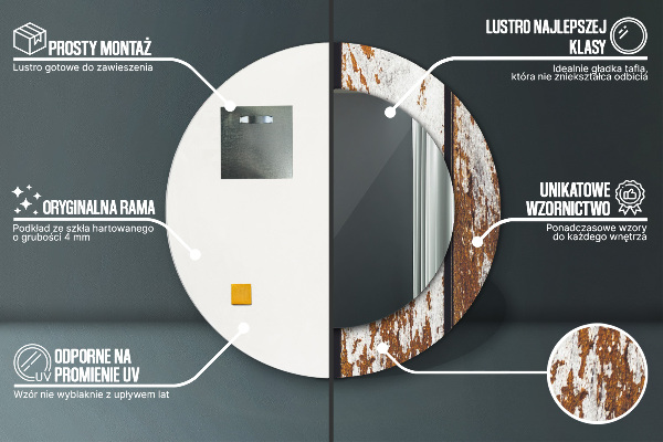 Espejo ścienne decorativo redondo Madera oscura de época