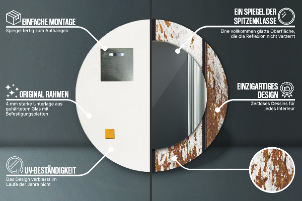 Espejo ścienne decorativo redondo Madera oscura de época