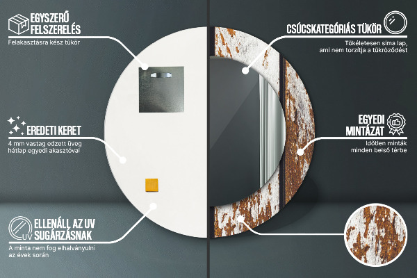 Espejo ścienne decorativo redondo Madera oscura de época