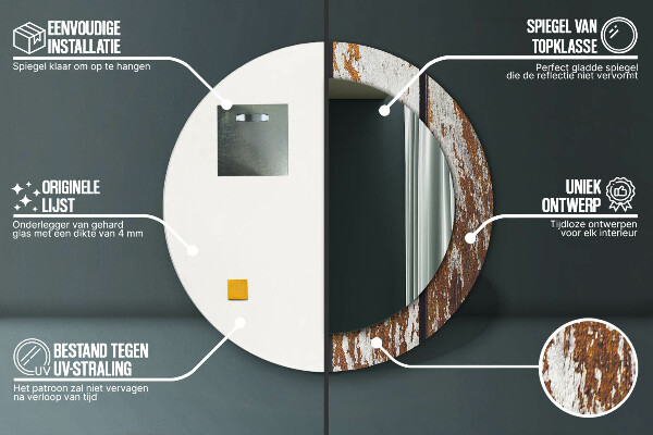 Espejo ścienne decorativo redondo Madera oscura de época